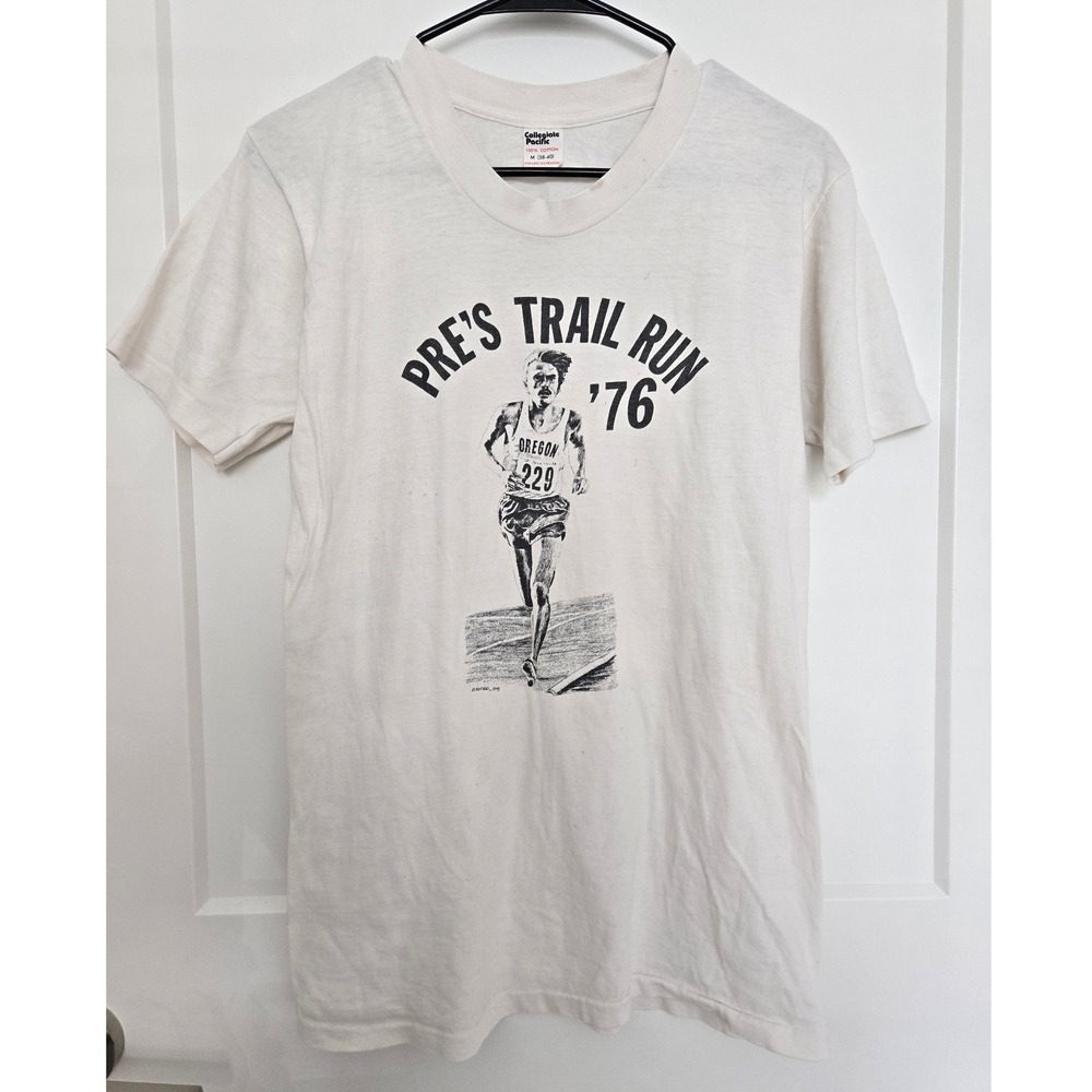 Vintage Collegiate Pacific Steve Prefontaine Pres Trail Run 76 T-Shirt White M
